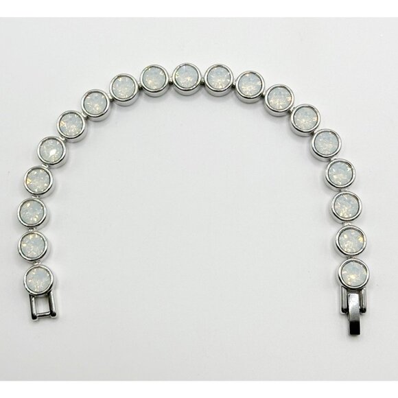 Touchstone Crystal By Swarovski Ice Bracelet Glazed White Opal Crystal - Picture 11 of 12